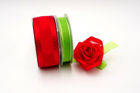 RED ROSE WOVEN RIBBON